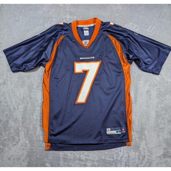 Denver Broncos NFL Jersey Mens Large Blue John Albert Elway Jr #7 Football Team